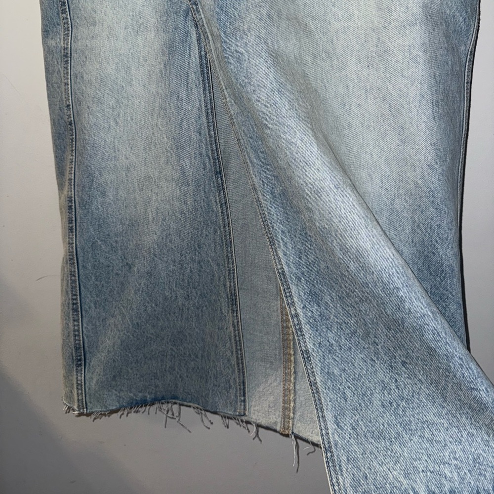 BRAND NEW - ZARA - Long Front Slit Denim Skirt - Size Small - Picture 9 of 11